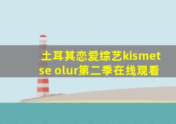 土耳其恋爱综艺kismetse olur第二季在线观看